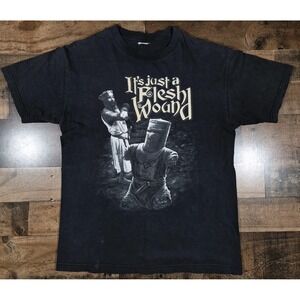 Vintage Monty Python Shirt Mens Medium Black "Just a Flesh Wound"